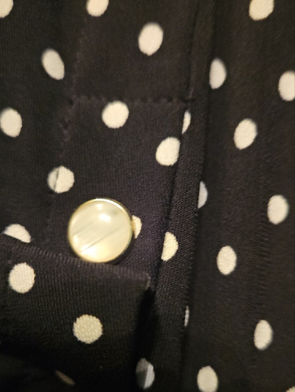 White House Black Market Black Midi Dress with White Polka Dots - Picture 4 of 5